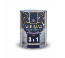 Грунт-эмаль по ржавчине AKRIMAX-PREMIUM быстросохнущая матовая серая 0.8кг